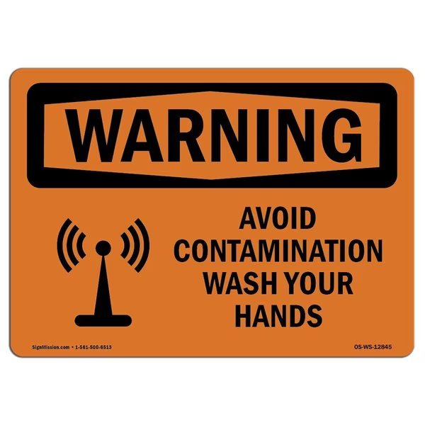 OSHA WARNING Sign, Only, Radio Frequency Hazard, 14in X 10in Aluminum, 14